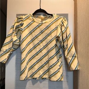 Kate Quinn Yellow and Blue Striped Blouse